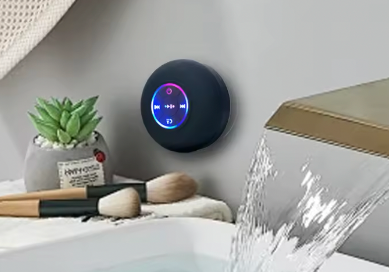 Waterproof Portable Bluetooth Speaker Wireless with LED Light Used for Car Showers Pool