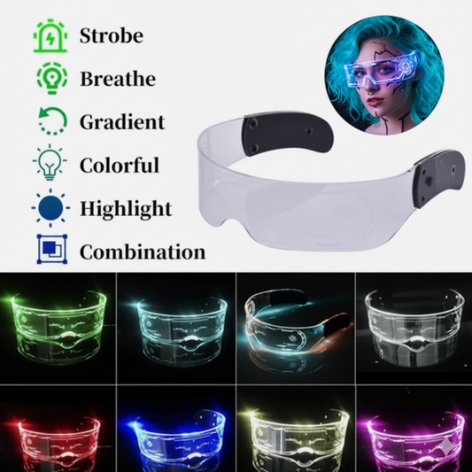 LED Flashing Light 7 Color Mode Glow in the Dark Glasses