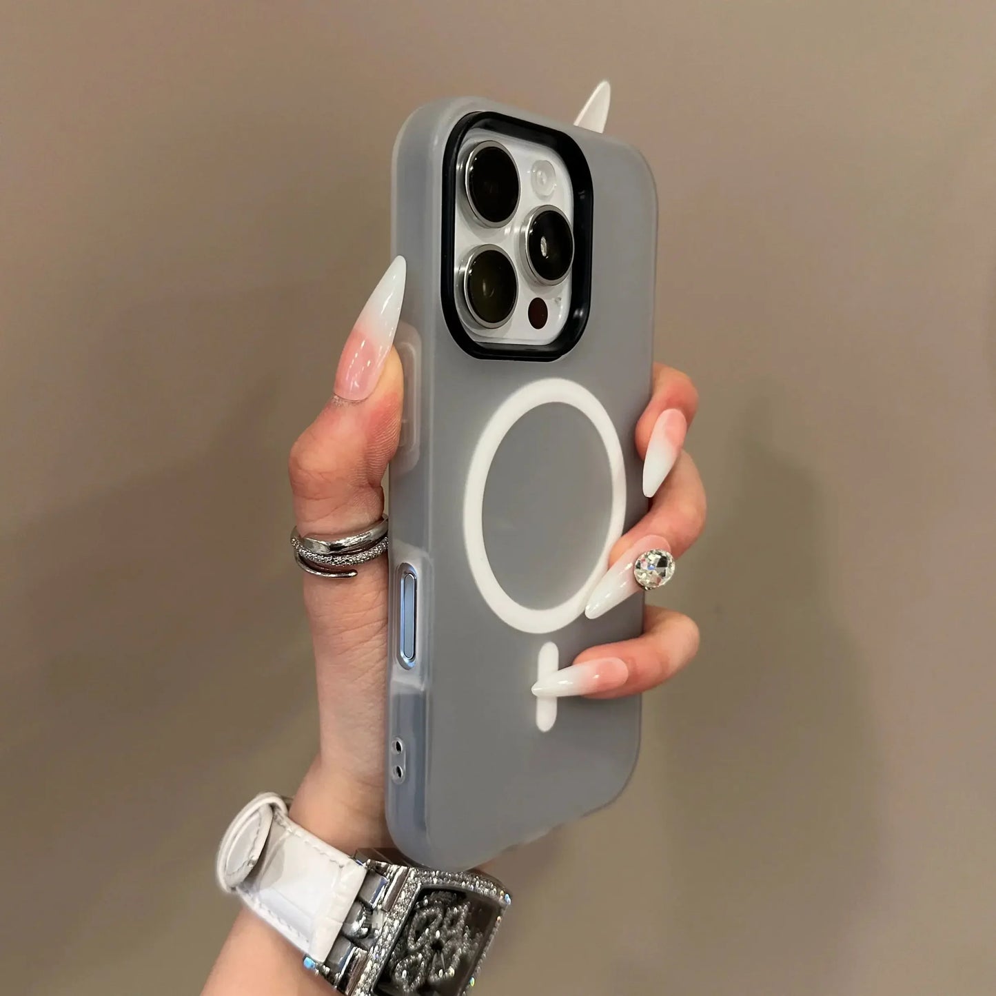 Luxury Pastel Colors 2-in-1 MagSafe Case For iPhone 17 Air 16 15 14 13 12 11 Pro Max Magnet Wireless Charger Clear Matte Soft