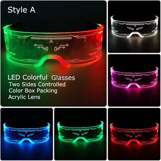 LED Flashing Light 7 Color Mode Glow in the Dark Glasses