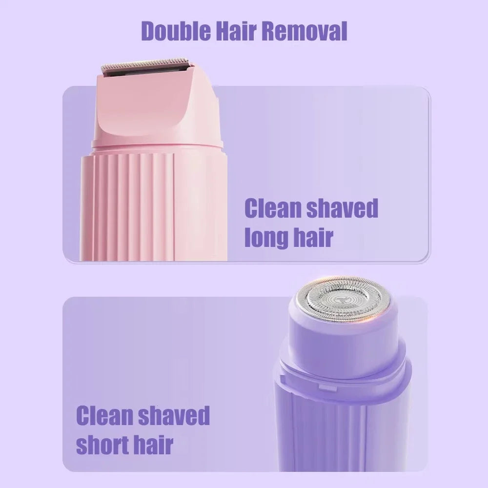 Wireless 2in1 Electric Razor Fashion Women Painless Hair Removal Rechargeable Body Trimmer Shaver