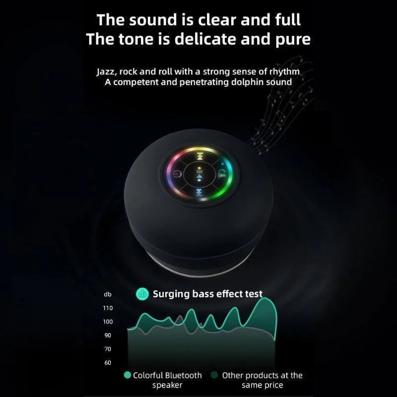 Waterproof Portable Bluetooth Speaker Wireless with LED Light Used for Car Showers Pool