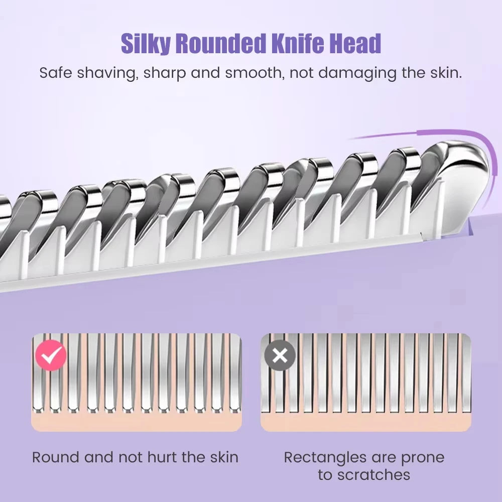 Wireless 2in1 Electric Razor Fashion Women Painless Hair Removal Rechargeable Body Trimmer Shaver