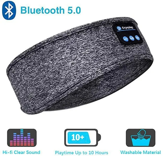 Bluetooth Sleep Headband – Wireless Headphones, Built-In Speakers, Comfortable Fabric, 10-Hour Battery Life