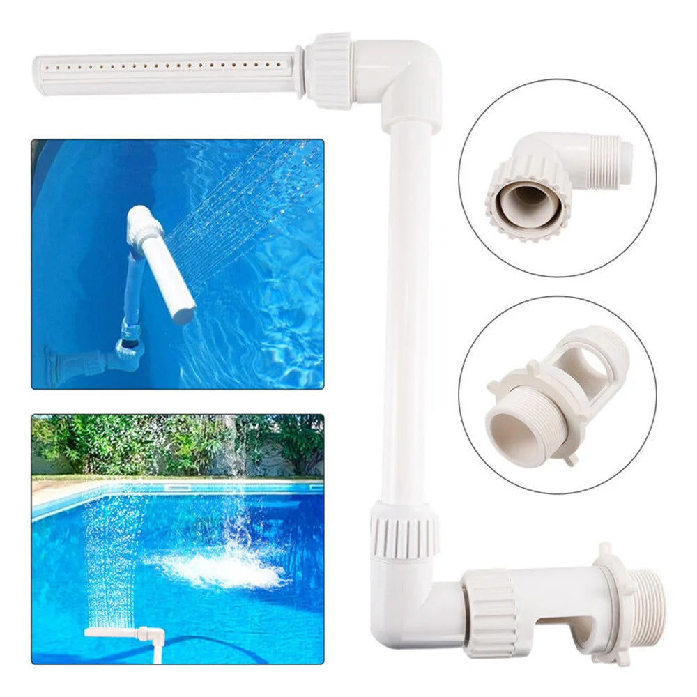 Adjustable Swimming Pool Waterfall Fountain Kit PVC 14ft Spray Accessory