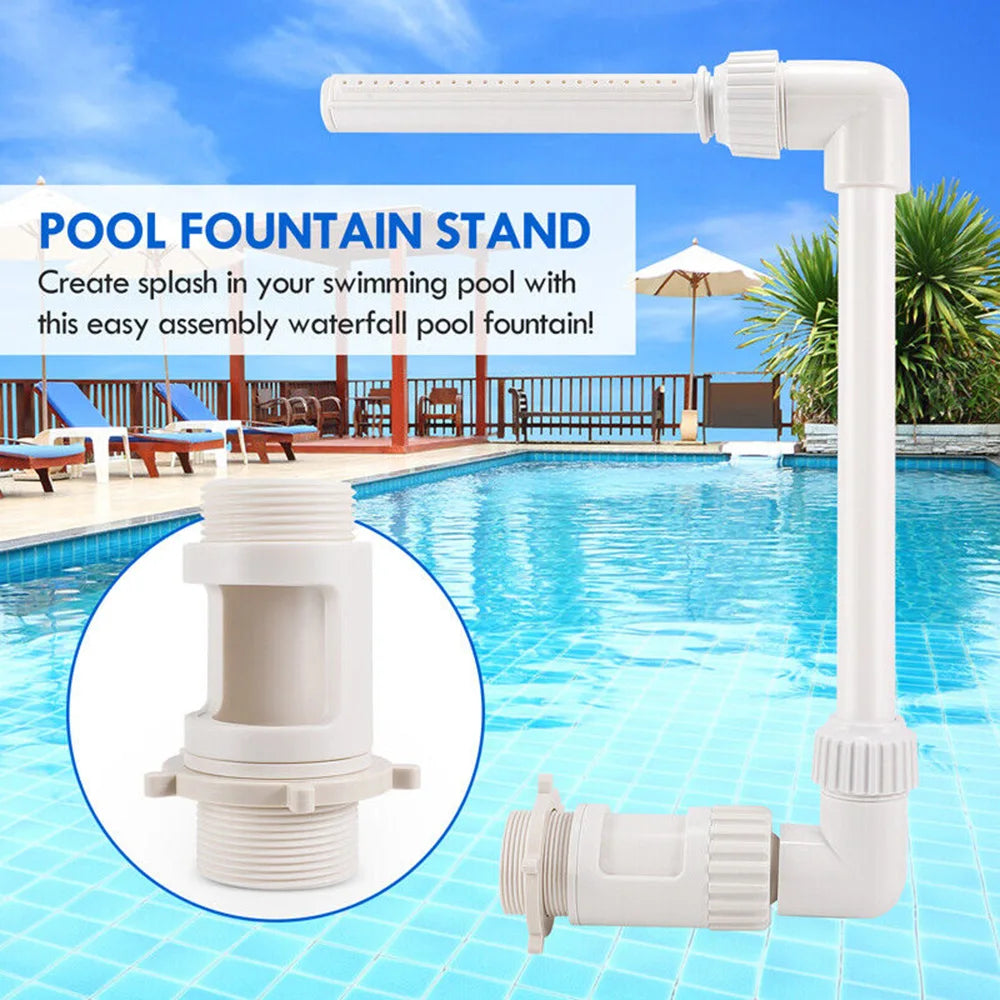 Adjustable Swimming Pool Waterfall Fountain Kit PVC 14ft Spray Accessory