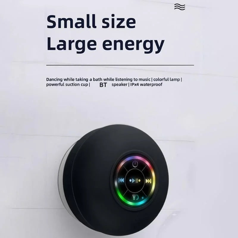 Waterproof Portable Bluetooth Speaker Wireless with LED Light Used for Car Showers Pool