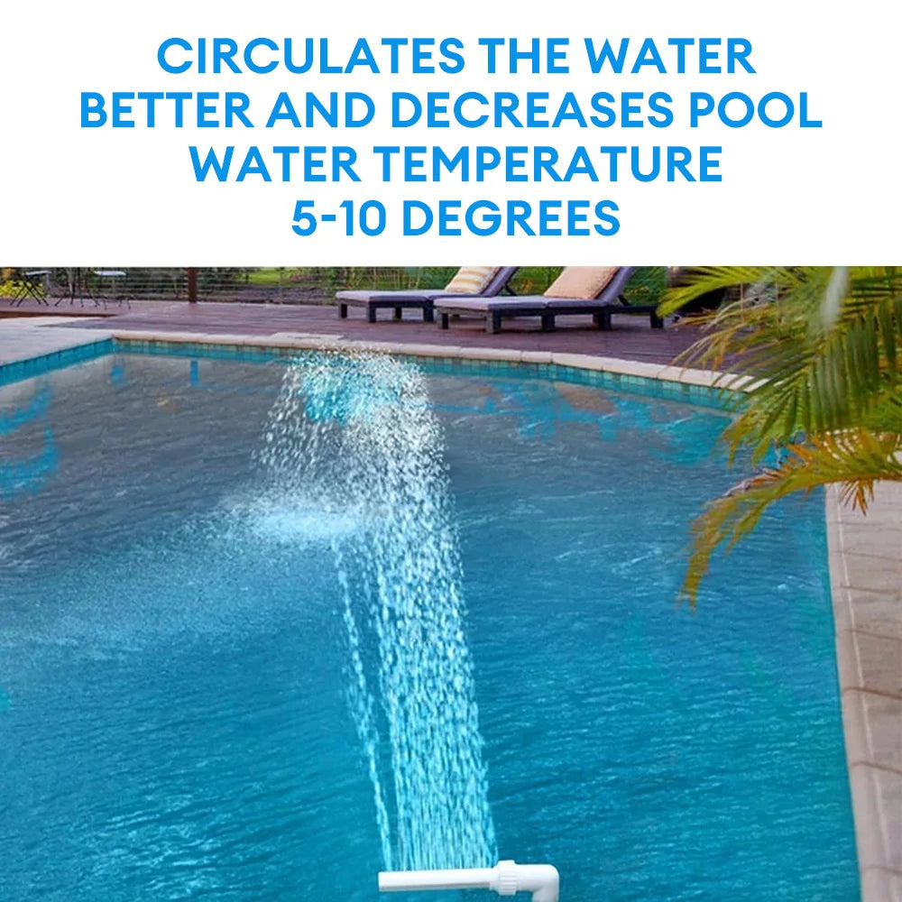 Adjustable Swimming Pool Waterfall Fountain Kit PVC 14ft Spray Accessory