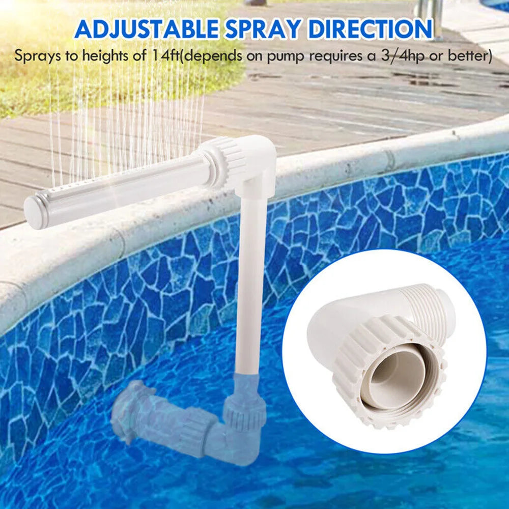Adjustable Swimming Pool Waterfall Fountain Kit PVC 14ft Spray Accessory