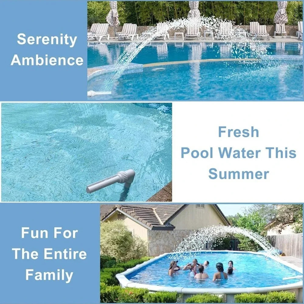 Adjustable Swimming Pool Waterfall Fountain Kit PVC 14ft Spray Accessory