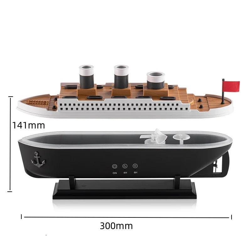 Titanic Ship Air Humidifier Essential Oil Jellyfish Smoke Ring Spray Aroma Diffuser
