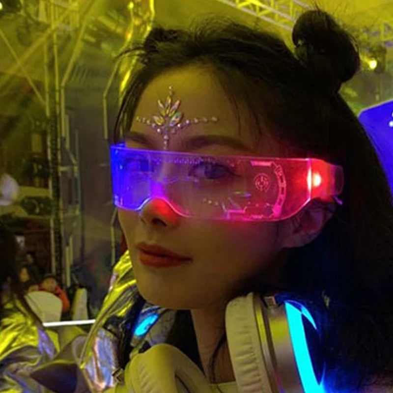 LED Flashing Light 7 Color Mode Glow in the Dark Glasses