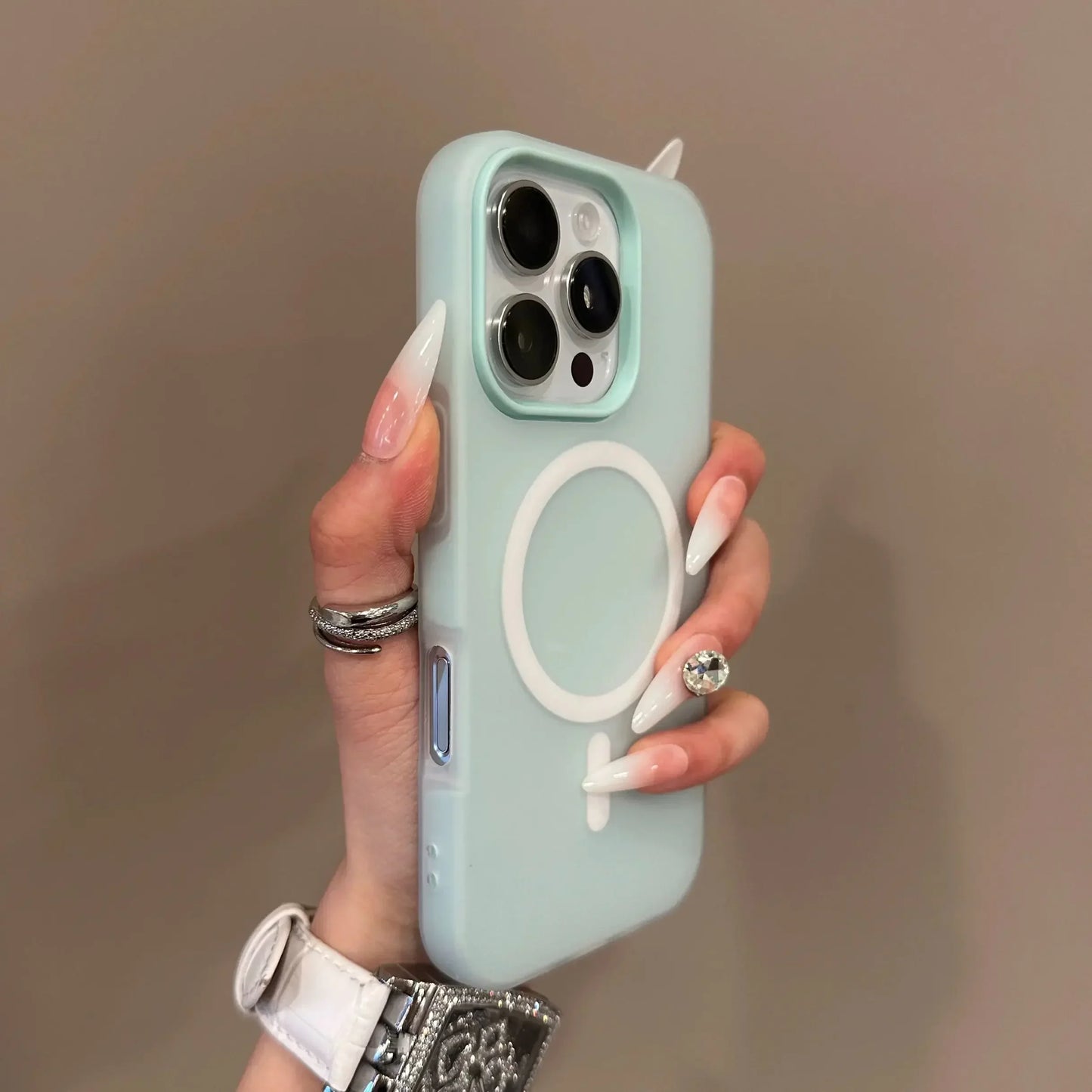 Luxury Pastel Colors 2-in-1 MagSafe Case For iPhone 17 Air 16 15 14 13 12 11 Pro Max Magnet Wireless Charger Clear Matte Soft