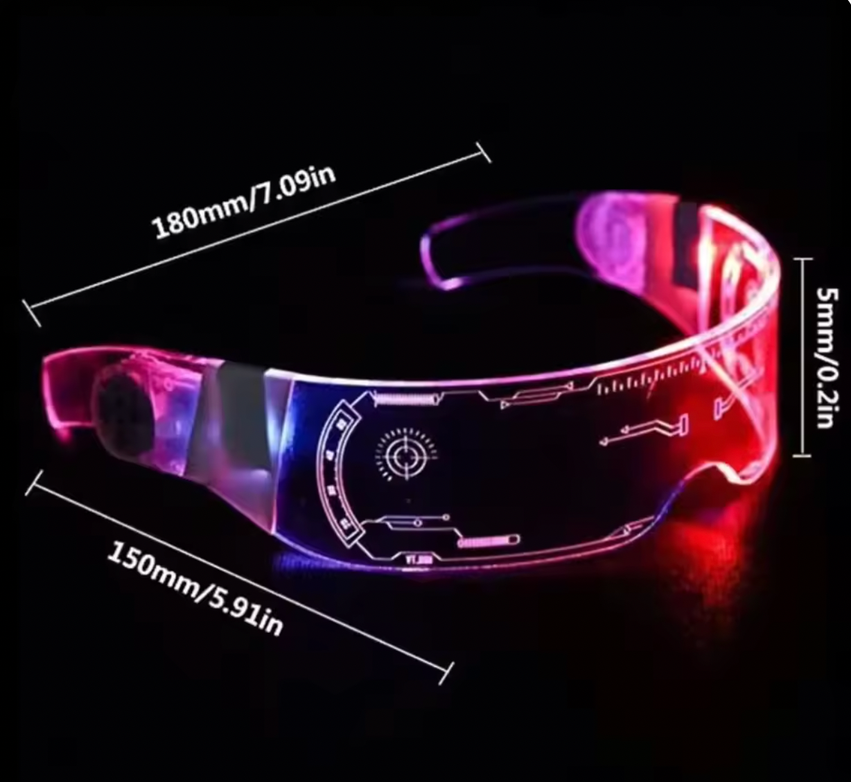 LED Flashing Light 7 Color Mode Glow in the Dark Glasses