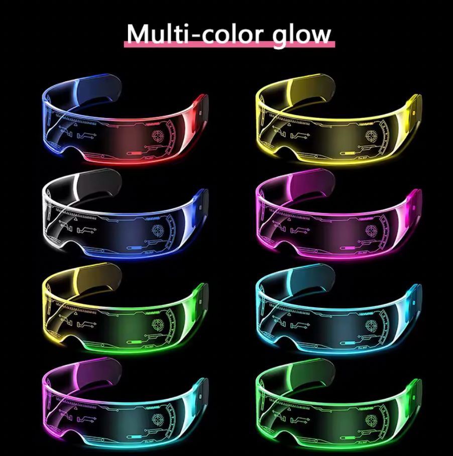 LED Flashing Light 7 Color Mode Glow in the Dark Glasses
