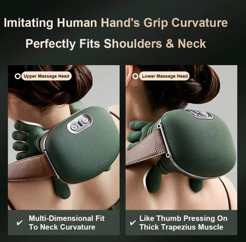 Bionic Neck Shoulder Massager Heated Fatigue Relief Relax Muscle
