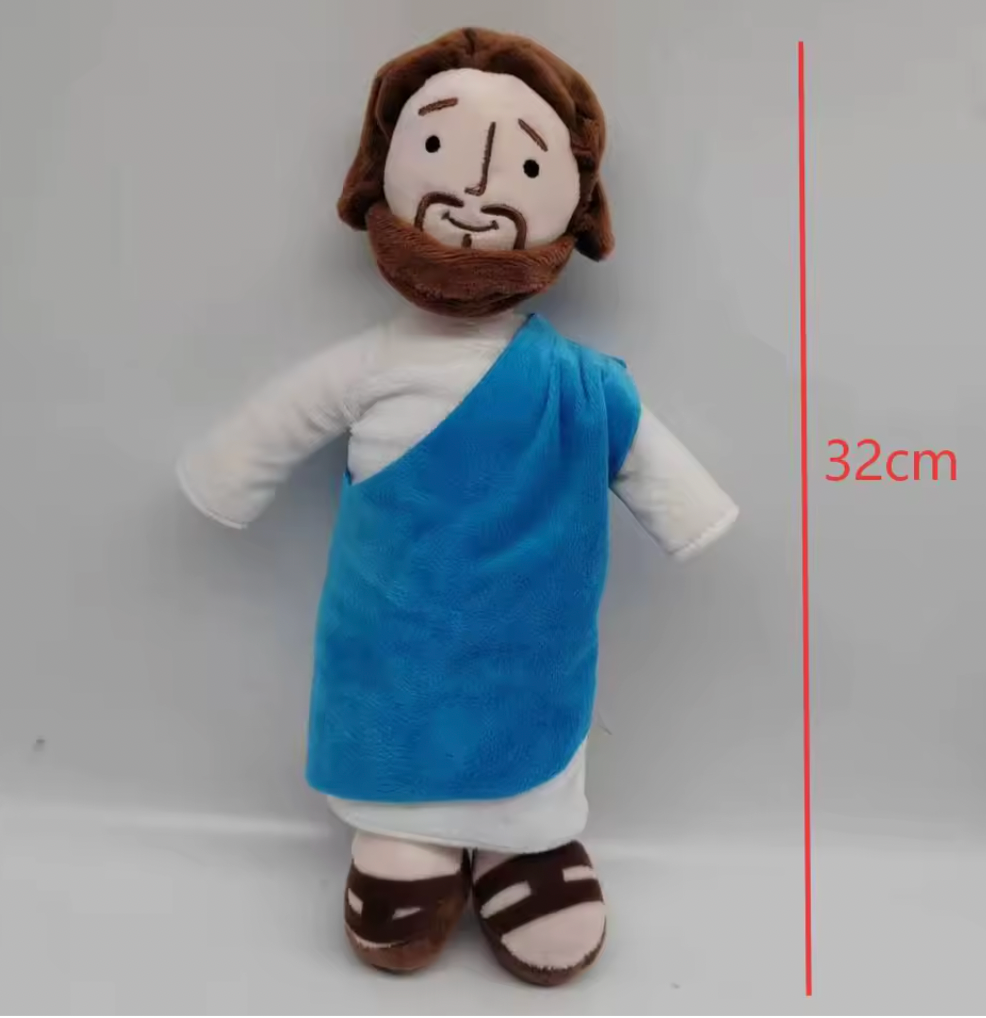 Jesus & Virgin Mary Plush Doll Set 32cm (Blue & Red Robes) Inspirational Religious Gift for Kids, Families & Home Decor
