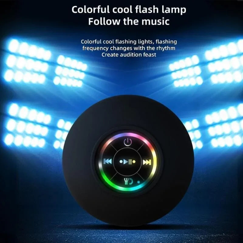 Waterproof Portable Bluetooth Speaker Wireless with LED Light Used for Car Showers Pool